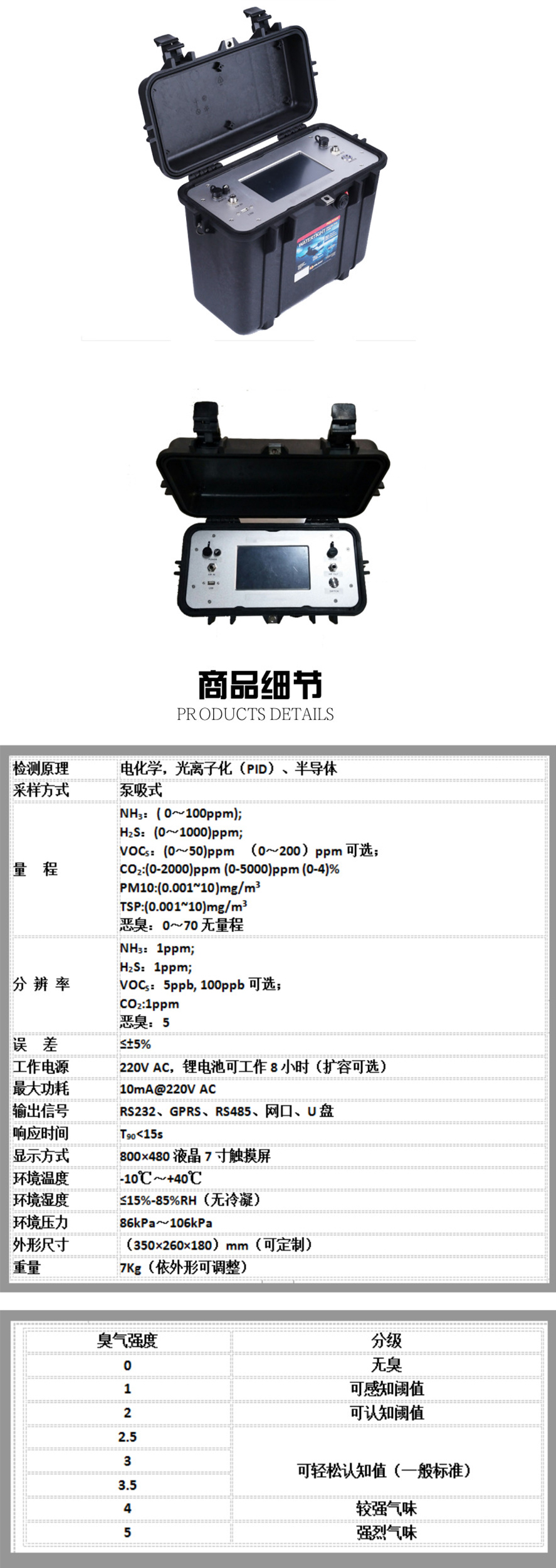 便携式恶（è）臭气（qì）体快速检测仪XDB-FG1